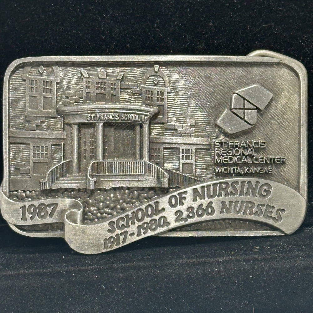 Vintage 1987 St Francis School of Nursing Wichita KS Belt Buckle Limited Edition